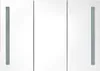 A front view of a white cabinet with two doors, each featuring a vertical gray frosted glass insert. Náhled obrázku produktu