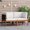 vidaXL Garten-Ecksofas 2-tlg. mit Kissen Holz Akazie & Seil Produktbild-Vorschau 1