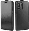 A black leather flip case for a Samsung Galaxy A23 5G phone is shown from two angles. Produktbild-Vorschau