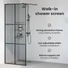 vidaXL Schermo doccia walk-in Nero 100 x 195 cm Vetro Anteprima dell’immagine prodotto 6