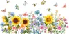 1 Stück Fensteraufkleber Blumen, Fenstersticker Sonnenblume Produktbild-Vorschau 1