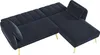 A dark gray velvet sectional sofa with gold legs is shown from a top-down angle against a white background. Anteprima dell’immagine prodotto