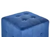 BELIANI Sitzhocker Blau Samtstoff Knopfsteppung Quadrat 36 Produktbild-Vorschau 4