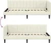 vidaXL Rohový rám postele s čelom krémový 90 cm x 200 cm Náhľad obrázku produktu 8