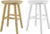 Two stools, one natural wood and one white, are shown side-by-side against a white background. Produktbild-Vorschau