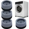 A collage showing a washing machine and four anti-vibration pads. Podgląd zdjęcia produktu