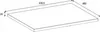 A line drawing of a rectangular countertop with dimensions indicated. Produktbild-Vorschau