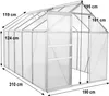 Zelsius Aluminium Gewächshaus, 310 x 190 cm, 6 mm Platten, Produktbild-Vorschau 2