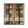 Merax Glasvitrine 2er-set, mit LED, 4 Türen, 4 Schubladen, Produktbild-Vorschau 4