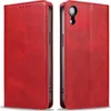 A red flip cover phone case shown from the front and back. Produktbild-Vorschau
