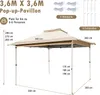 COSTWAY 3,6x3,6m Faltpavillon mit Moskitonetz, Doppeldach Produktbild-Vorschau 3