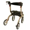 A gold and black rollator walker with four wheels and a seat, shown against a white background. Produktbild-Vorschau