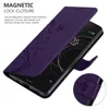 A purple flip case for a smartphone, shown open to reveal the phone screen. Náhľad obrázku produktu
