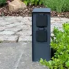 ORIO 3-fach Steckdosensäule eckig in Anthrazit mit Sensor, Produktbild-Vorschau 3