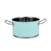 A mint-colored pot with silver handles against a white background. Anteprima dell’immagine prodotto
