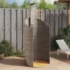 An outdoor shower on a wooden deck, surrounded by a wooden fence and greenery. Anteprima dell’immagine prodotto