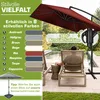 tillvex® Hliníkový slnečník Obdĺžnikový Ø 330 cm Červený + Náhľad obrázku produktu 5