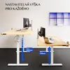 Two height-adjustable desks are shown in a modern office setting with computer monitors and laptops. Náhled obrázku produktu