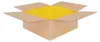 An open cardboard box filled with yellow shredded paper. Produktbild-Vorschau