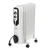 A white oil-filled radiator with black controls and wheels, shown against a white background. Náhled obrázku produktu