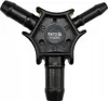 A black Yato pipe calibrator with three hose connectors, labeled with sizes 16, 20, and 25. Náhľad obrázku produktu