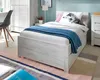 Bett Futonebett Bettgestell Jugendbett weißeiche 140x200cm Produktbild-Vorschau 1