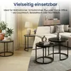 Couchtisch 2er Set aus Holz, Wohnzimmertisch Modern, Rund Produktbild-Vorschau 4