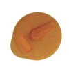 A top-down view of an orange disc with a handle and a rectangular slot. Produktbild-Vorschau