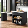 Table de bar XXL et îlot de cuisine extensible (133-202 cm) Voir les images du produit 2