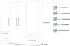 Kleiderschrank Drehtürenschrank weiß - Betonoptik 206 cm 4 Produktbild-Vorschau 3