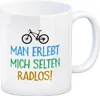 Man erlebt mich selten radlos Kaffeebecher mit Mountainbike Produktbild-Vorschau 1