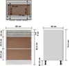 vidaXL Mobile basso con cassetti Grigio cemento 60x46x81,5 Anteprima dell’immagine prodotto 6