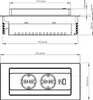 Technical drawing and front view of a power outlet with dimensions. Anteprima dell’immagine prodotto
