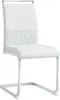 A white cantilever chair with a chrome frame. Podgląd zdjęcia produktu