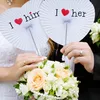 Weiß Papier Handfächer Herzform Hochzeit Gästegeschenk (48 Produktbild-Vorschau 5