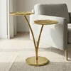 FineBuy Tavolino Foglia di ninfea Oro 57 cm Tavolino in Anteprima dell’immagine prodotto 1