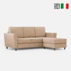 Moderner 3-Sitzer Stoffsofa 212cm mit Fußhocker Yasel 180P Produktbild-Vorschau 3