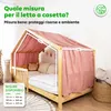 Cielo letto a casetta 135x420 cm rosa antico senza Anteprima dell’immagine prodotto 4