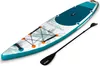 A stand-up paddleboard and paddle are shown on a white background. Náhled obrázku produktu