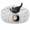 Tierschatz 2-in-1 Katzentunnel mit Katzenbett, grau, 85 x Produktbild-Vorschau 2