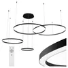 XUDO LED Pendelleuchte 4-Ring 119W Schwarz, Dimmbar per Produktbild-Vorschau 1