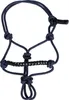 A dark blue rope halter with silver embellishments on the noseband, isolated on a white background. Anteprima dell’immagine prodotto