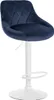 2er Set Barhocker Lazio Samt weiß blau Produktbild-Vorschau 3