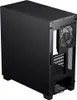 The back view of a black computer tower case. Produktbild-Vorschau