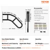 Product dimensions and accessories for a handrail. Produktbild-Vorschau