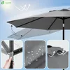 VOUNOT® Sonnenschirm für Balkon, 270 cm, Knickbarer Produktbild-Vorschau 2
