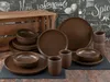 CreaTable, 23660, Uno Braun, Kombiservice 16-tlg, Steinzeug Produktbild-Vorschau 2