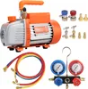 A vacuum pump and manifold gauge set for air conditioning systems, displayed on a white background. Anteprima dell’immagine prodotto