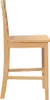 A side view of a light brown wooden bar stool against a white background. Náhled obrázku produktu