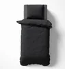 4 teilige Uni Bettwäsche 135x200 cm Mikrofaser Schwarz Produktbild-Vorschau 2